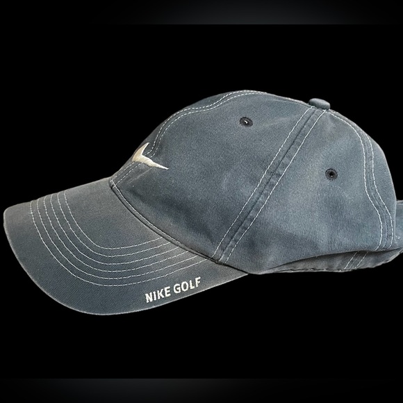 Nike Golf Hat Cap StrapBack White Swoosh Adjustable Gray Unisex - Picture 2 of 6